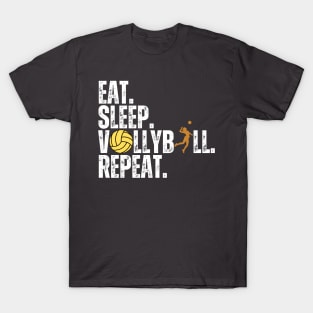 Eat Sleep Volleyball Repeat Kids Adult Women Retro Vintage T-Shirt